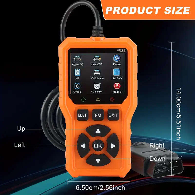 2025 Orange V527 Advanced OBD2 Scanner Diagnostic Tool