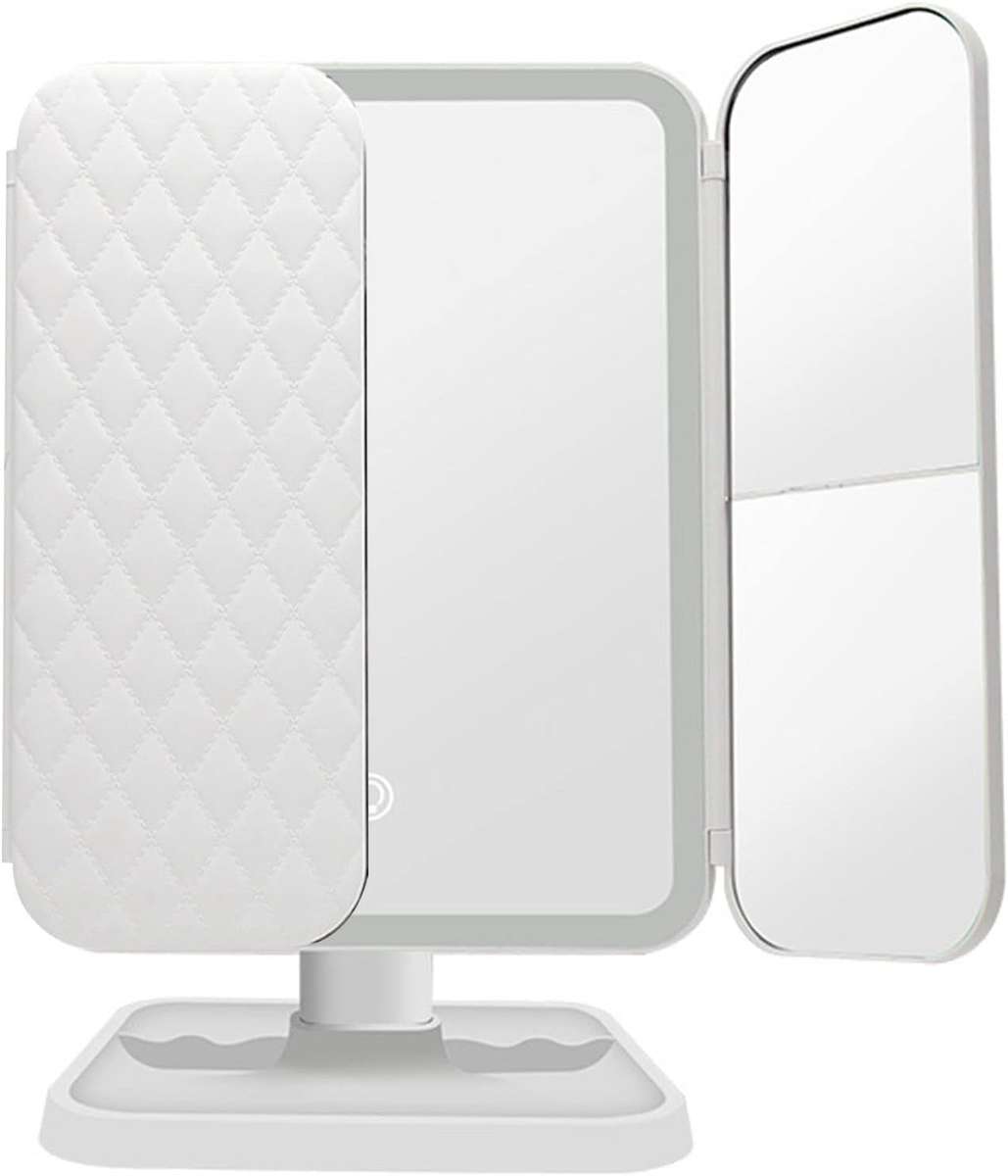 1X to 3X Magnifying 3-Colour Light Touch LED Trifold Makeup Mirror with 52 Led Lights