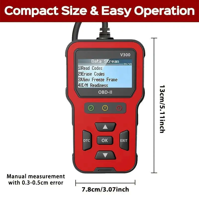 V300 Car Diagnostic Tool OBDII Engine Fault Reading