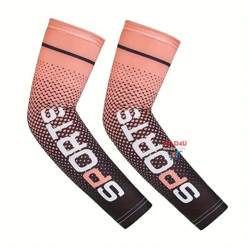 Unisex Cooling Arm Sleeves  Sports Running UV Sun Protection Outdoor Cycling Sleeves 1-Pair [ORANGE]