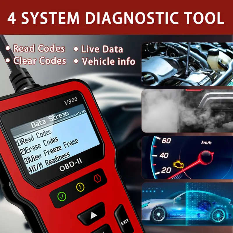V300 Car Diagnostic Tool OBDII Engine Fault Reading