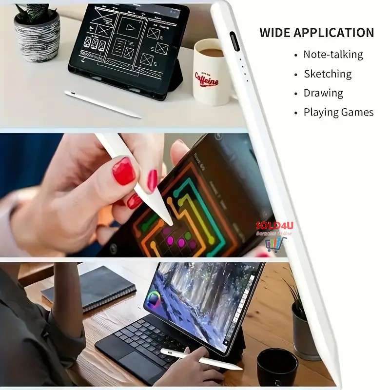 Active Stylus Pen for iPad 2018-2024, Tilt Sensitivity, Palm Rejection, High Precision Touch Pen