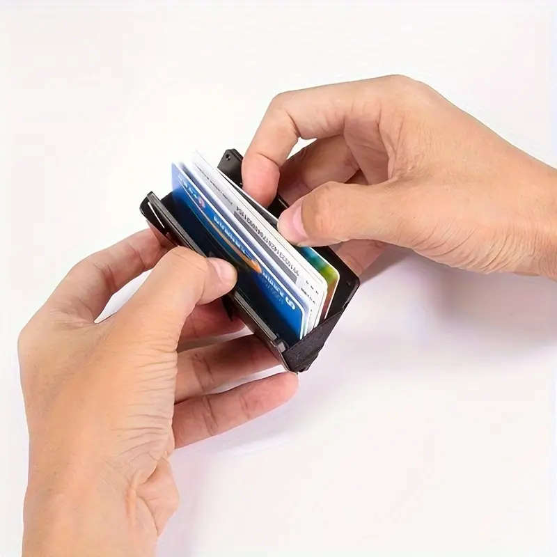 RFID Blocking Slim Aluminum Wallet Credit Card Holder Anti-Theft Metal Money Clip Grey