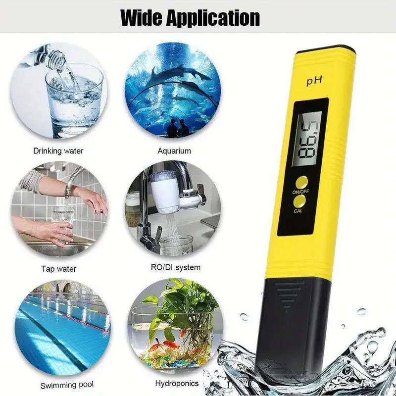Digital pH Meter with Backlit LCD Display, 0-14 pH Range