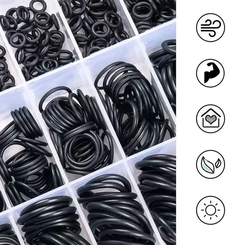 225pcs Rubber O Rings Kit 18 Size plus Plastic storage Box