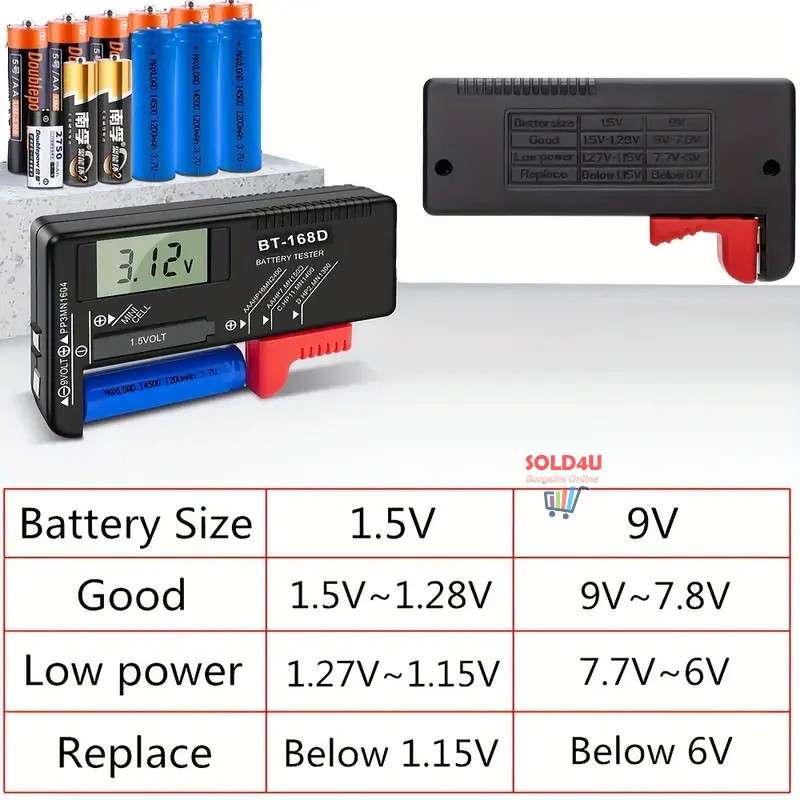 Digital LCD Battery Tester Universal  BT-168D
