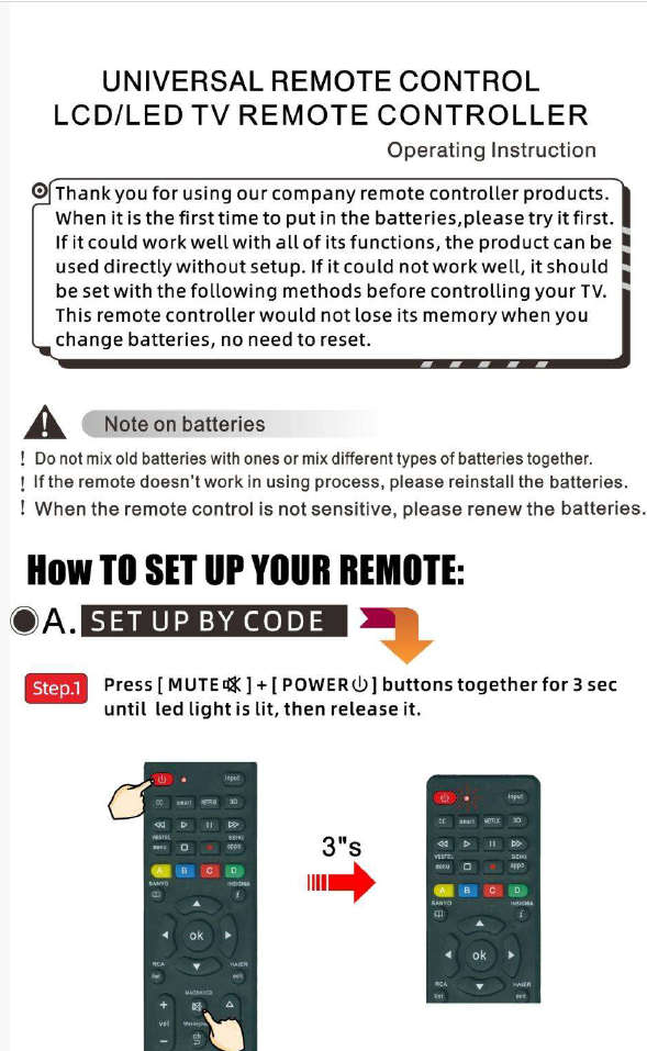 Universal TV Remote Control for SamSung, LG, Sony, Sharp, Philips, Toshiba, Hitachi, Sanyo, JVC etc