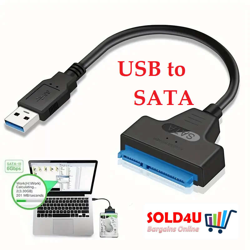 SATA To USB Cable - USB 3.0 Adapter Cable for 2.5` SATA SSD/HDD Drive