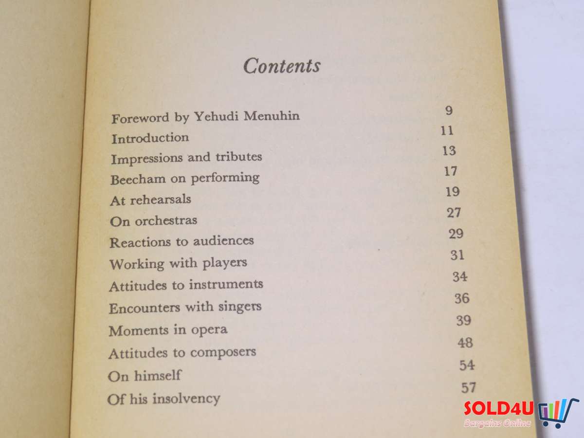 Beecham Stories: Anecdotes, Sayings and Impressions of Sir Thomas Beecham by Harold Atkins