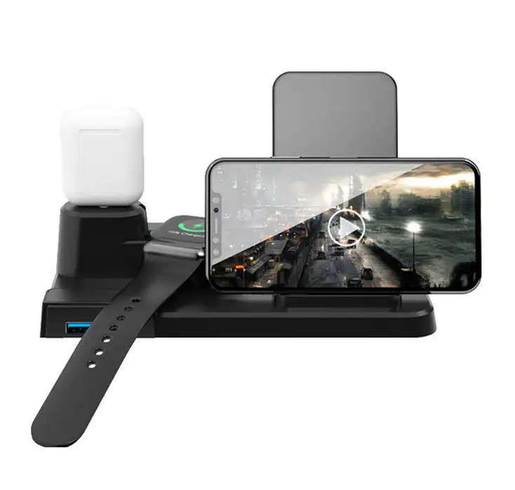 3 in 1 Qi Wireless Charger Dock Station For iPhone Airpods Apple Watch