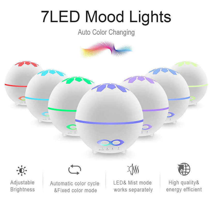 400ml Essential Oil Aroma Diffuser With 7 Color Light & Remote Control