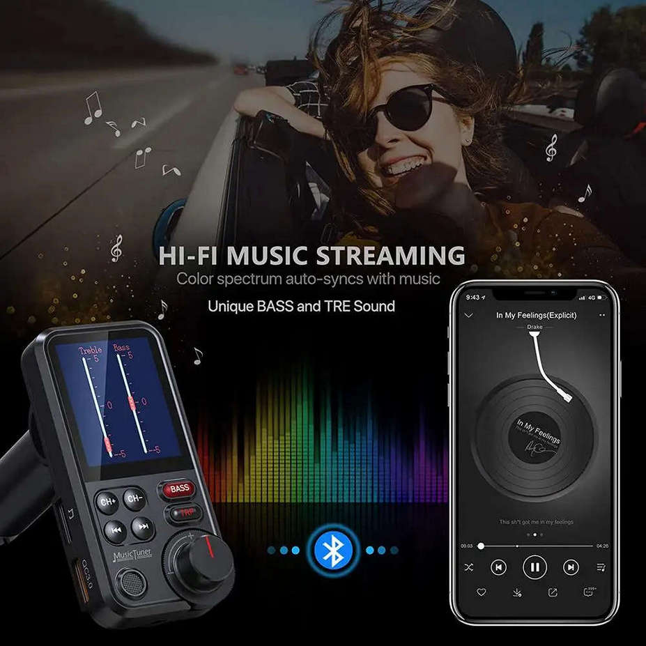 Car Bluetooth 5.0 FM Transmitter MP3 Music Player Hands-free Call Auto Kit