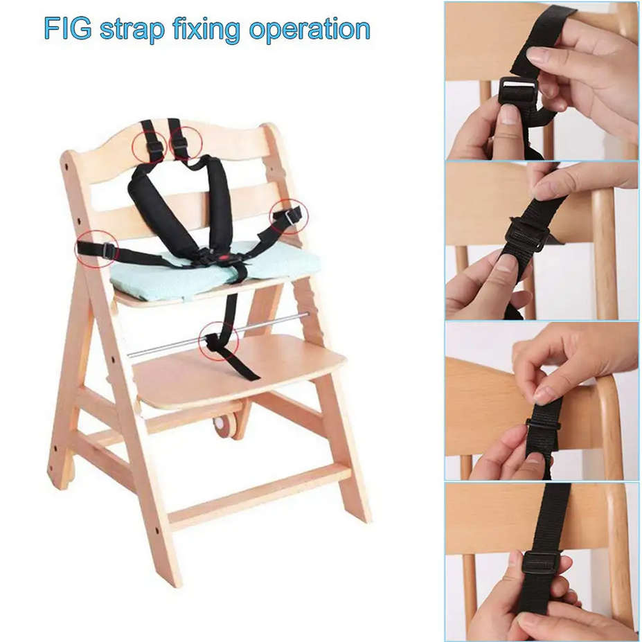 Universal Baby 5 Point Safety Harness Belt For High Chair Stroller (BLACK)