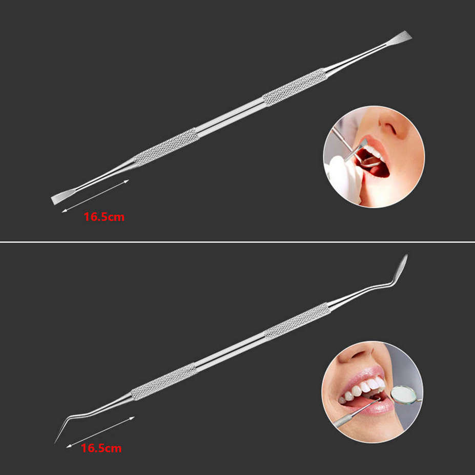 5 Pieces Professional Stainless Steel Dental Scaler Tools Kit Set in a Zip pouch