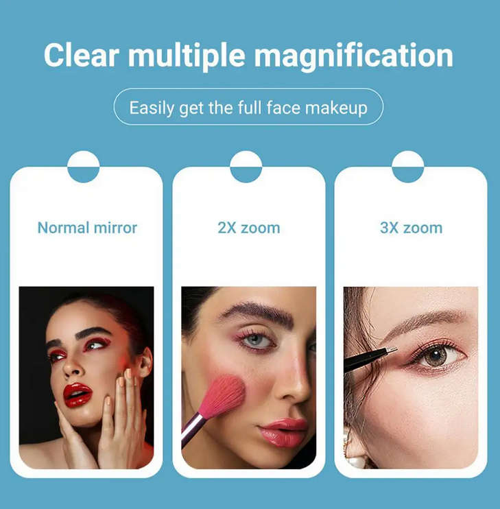 1X to 3X Magnifying 3-Colour Light Touch LED Trifold Makeup Mirror with 52 Led Lights