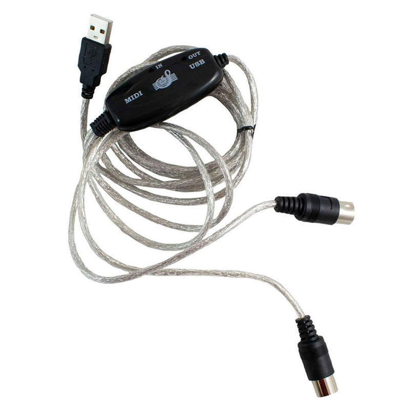 MIDI to USB IN-OUT Interface Cable Adapter for Keyboard Music Converter