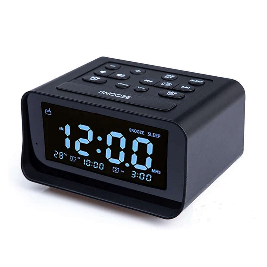LED Digital Alarm Clock FM Radio with Dual USB Charger