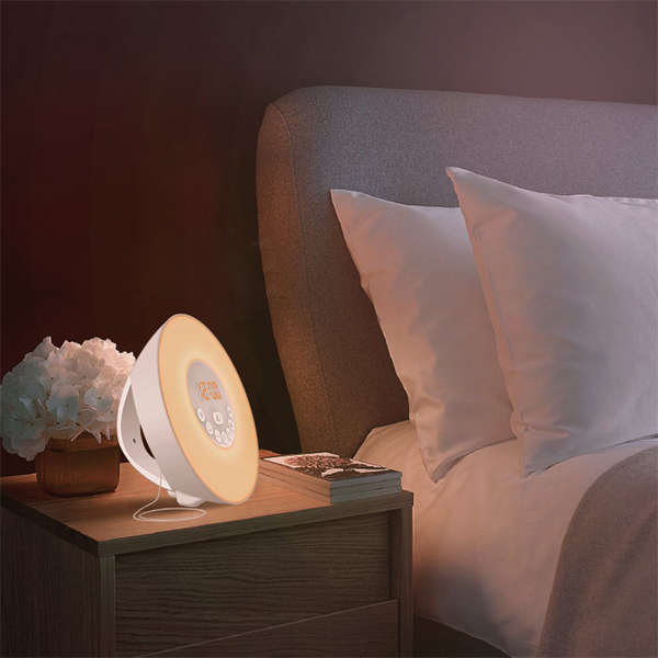 Sunrise Alarm Digital Clock Wake Up Light with 6 Nature Sounds FM Radio