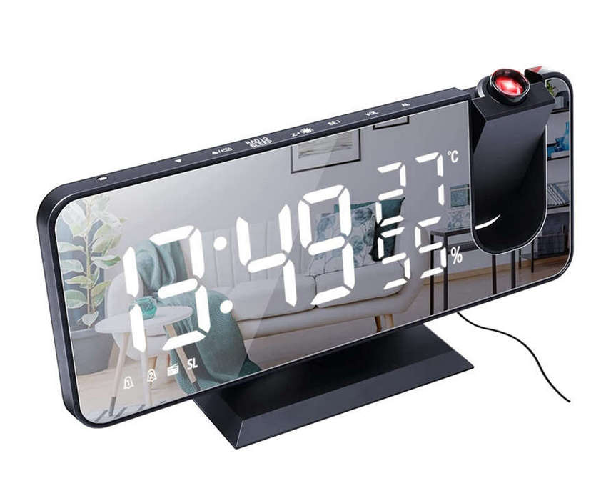 7.5 Inch FM Radio Temperature Digital Projection Alarm Clock