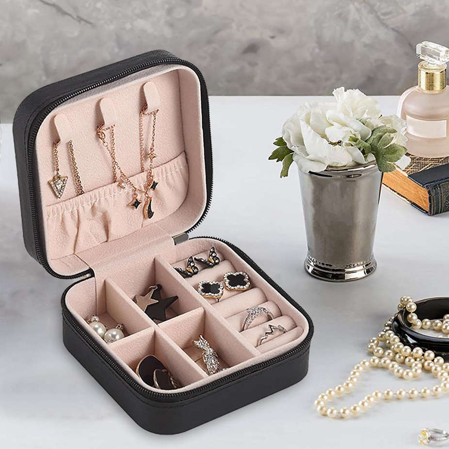 PU Leather Portable jewellery box travel case