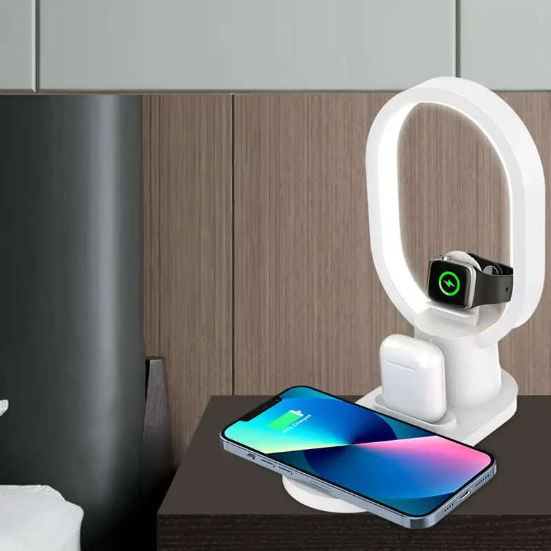 4 In 1 Table Lamp with Wireless Charging Dock for iPhone