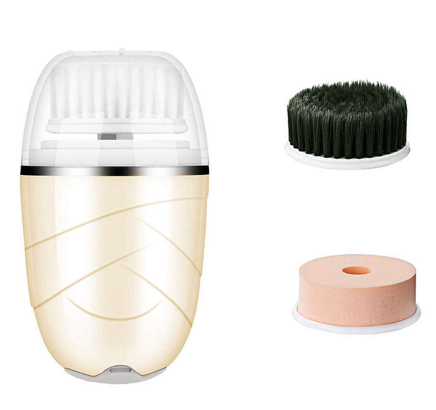 3 In 1 Electric Soft Facial Cleansing Brush Gold Rotary 360°