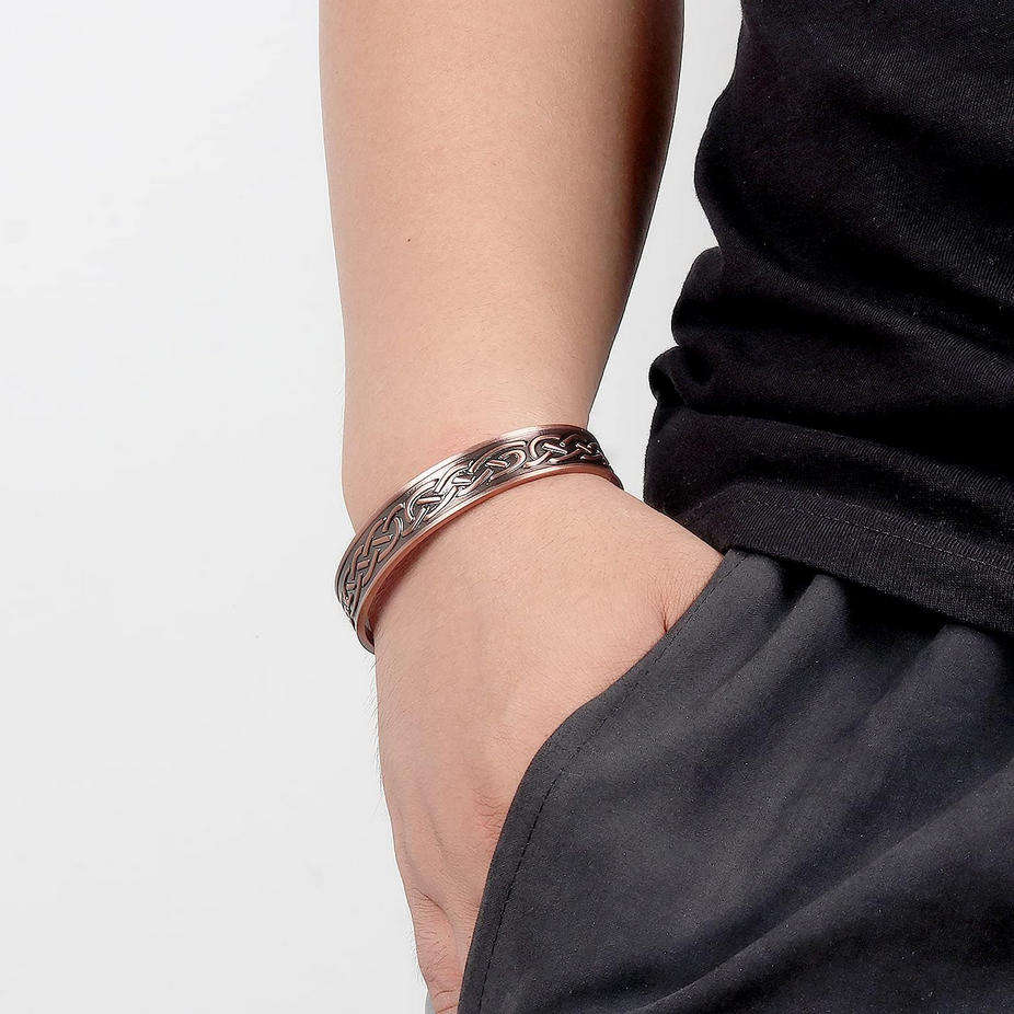 Magnetic Bracelet for Men Plated Vintage-Inspired Adjustable Retro Style
