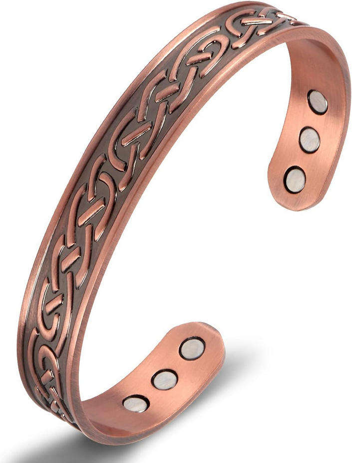 Magnetic Bracelet for Men Plated Vintage-Inspired Adjustable Retro Style