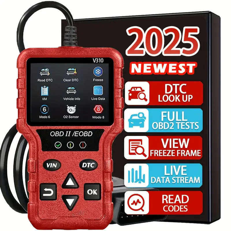 OBD2 Colorful Screen Car Fault Detector Automotive Diagnostic Tool (RED)