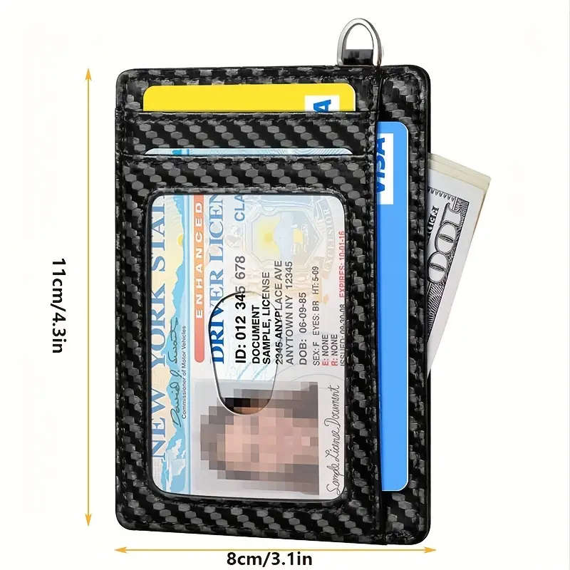 Carbon Fibre Black Slim Minimalist Wallet RFID Blocking Credit Card Holder