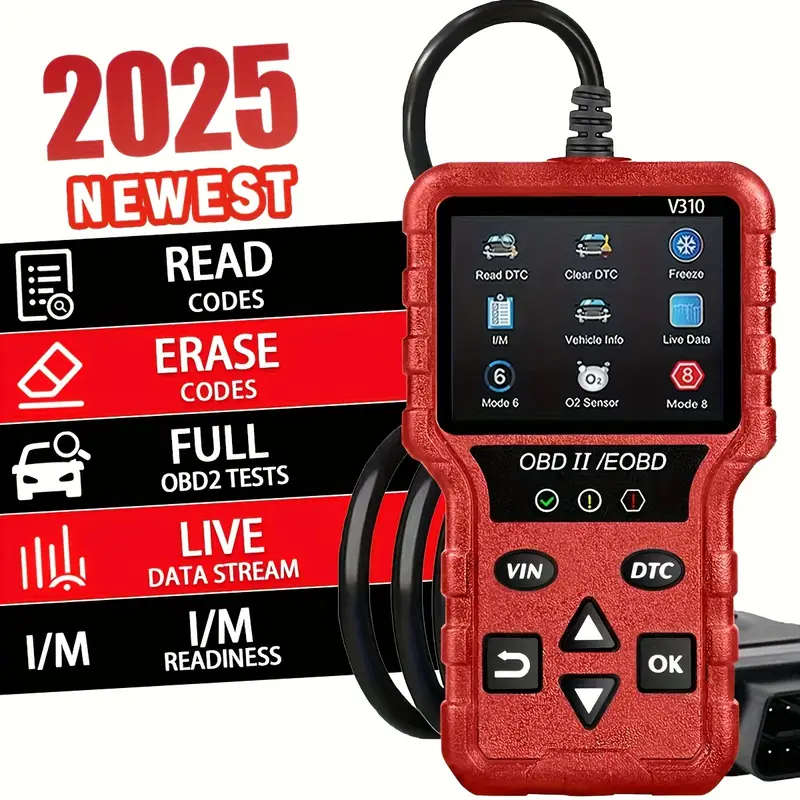 OBD2 Colorful Screen Car Fault Detector Automotive Diagnostic Tool (RED)