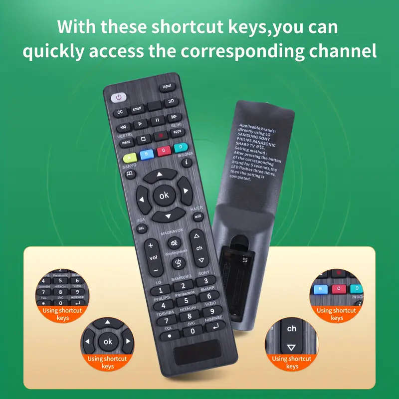 Universal TV Remote Control for SamSung, LG, Sony, Sharp, Philips, Toshiba, Hitachi, Sanyo, JVC etc