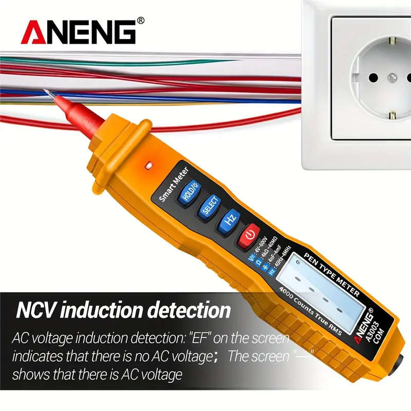 Digital Multimeter Pen Non-Contact AC/DC Voltage, Resistance, Capacitance & Hz Tester Tool