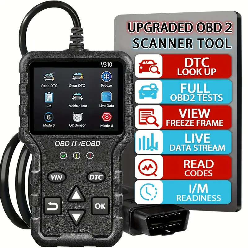 OBD2 Colorful Screen Car Fault Detector Automotive Diagnostic Tool (Black)