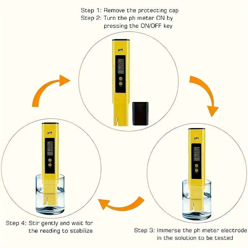 Digital pH Meter with Backlit LCD Display, 0-14 pH Range