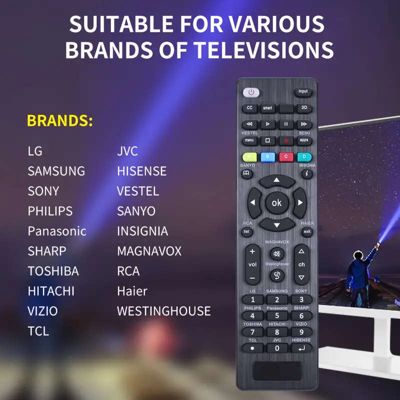 Universal TV Remote Control for SamSung, LG, Sony, Sharp, Philips, Toshiba, Hitachi, Sanyo, JVC etc
