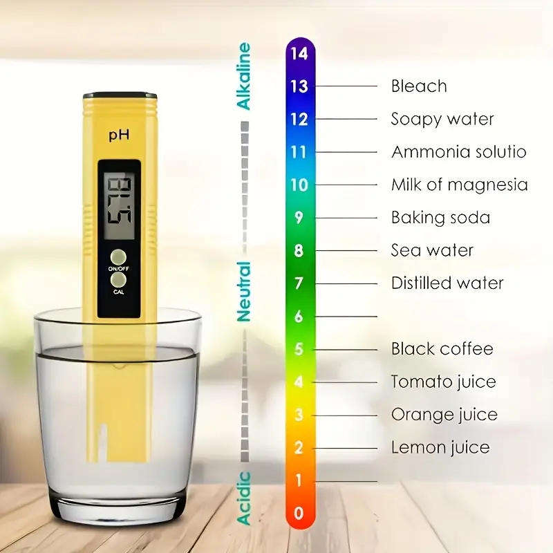 Digital pH Meter with Backlit LCD Display, 0-14 pH Range