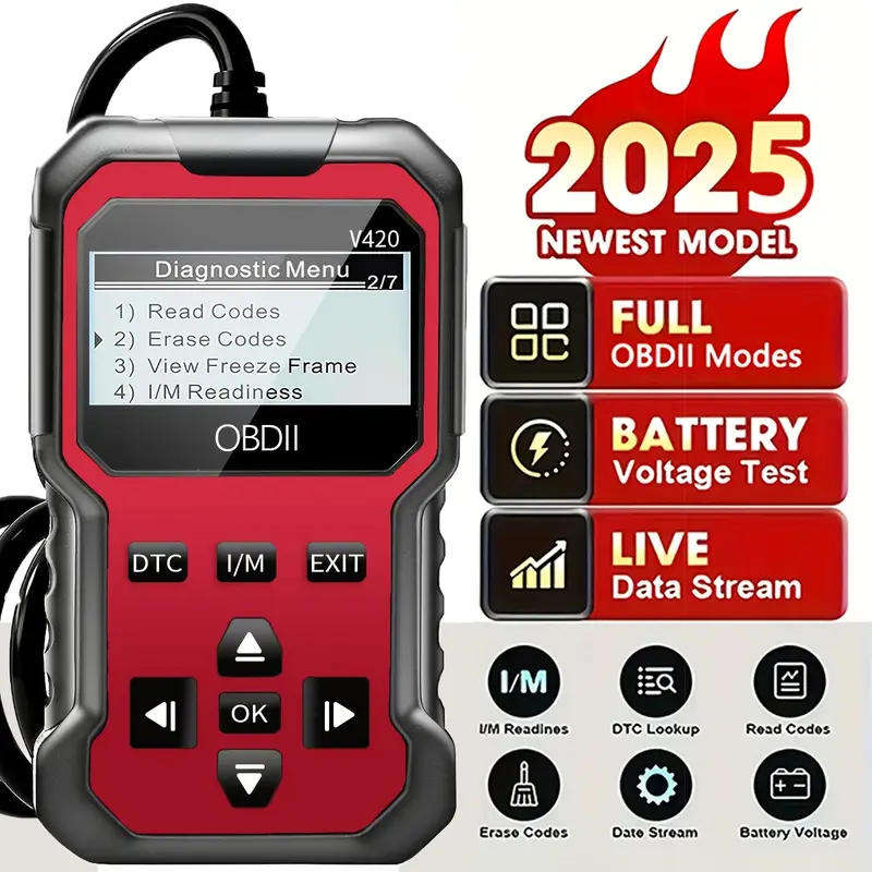 Car Fault Detector Code Reader OBD2 Scanner Diagnostic Tool (RED)