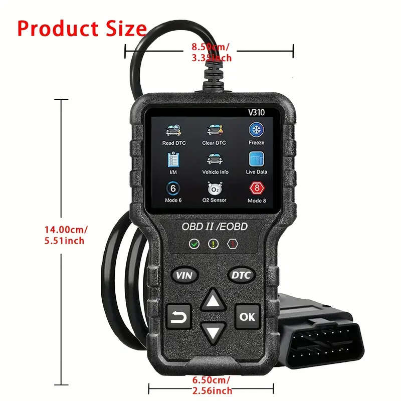 OBD2 Colorful Screen Car Fault Detector Automotive Diagnostic Tool (Black)