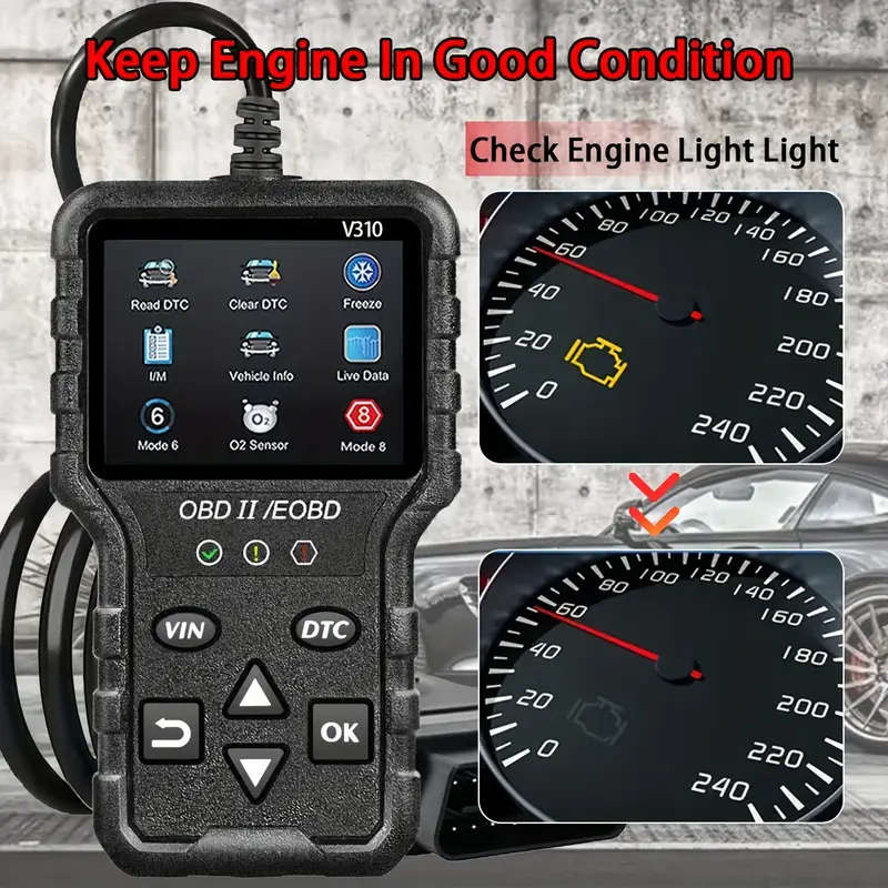 OBD2 Colorful Screen Car Fault Detector Automotive Diagnostic Tool (Black)