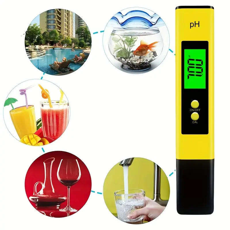 Digital pH Meter with Backlit LCD Display, 0-14 pH Range