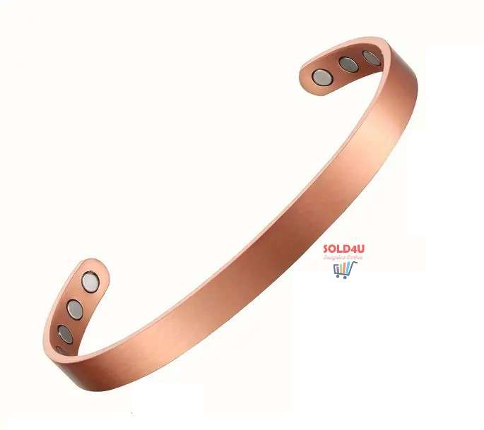 Copper Magnetic Bracelet For Men, Cuff Bangle With Effective 6Pc Neodymium Magnets