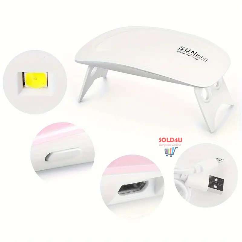 Mini UV Nail Dryer 6 UV LED - UV/LED Nail Lamp for Gel Varnish Curing