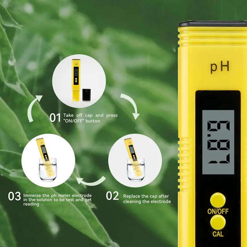 Digital pH Meter with Backlit LCD Display, 0-14 pH Range