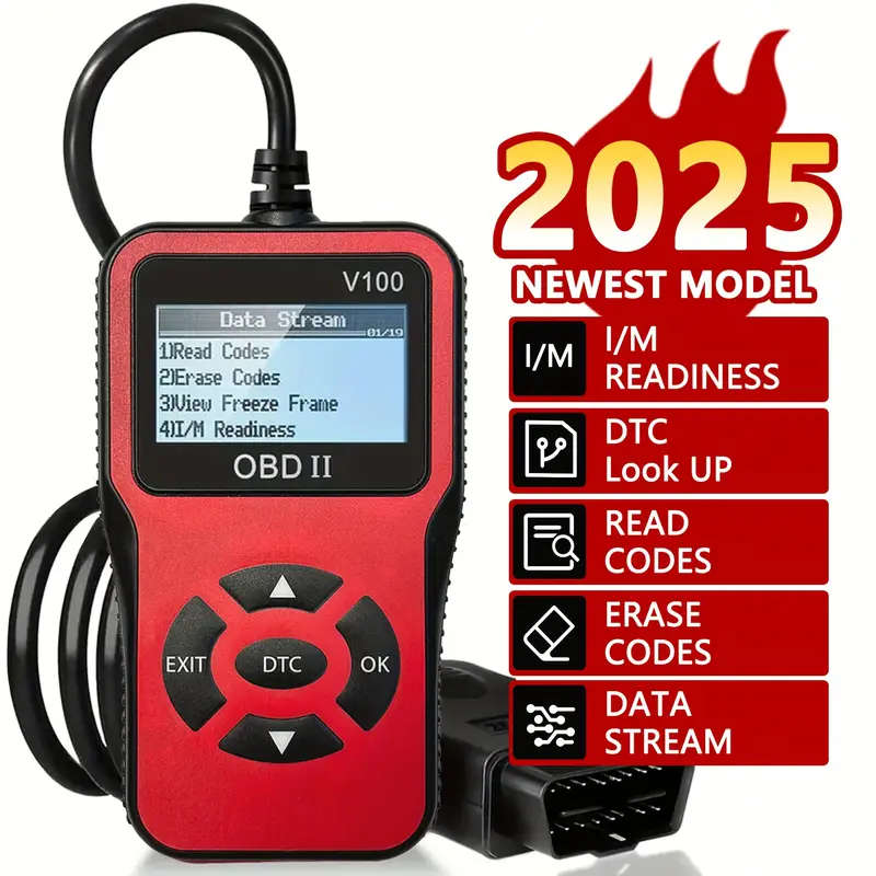 Professional Engine Fault Code Diagnostic Scan Tool for OBD II Protocol Cars | V100 OBD2 Scanner