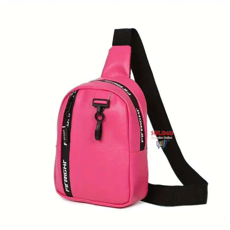 Women's Chest Bag Pink Color Shoulder Bag With Adjustable Shoulder Strap