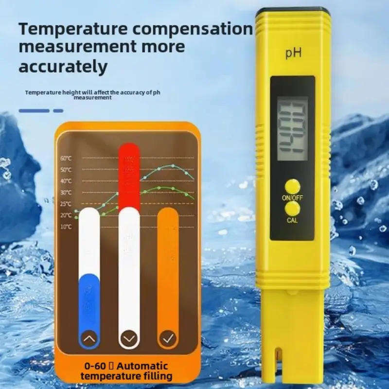 Digital pH Meter with Backlit LCD Display, 0-14 pH Range