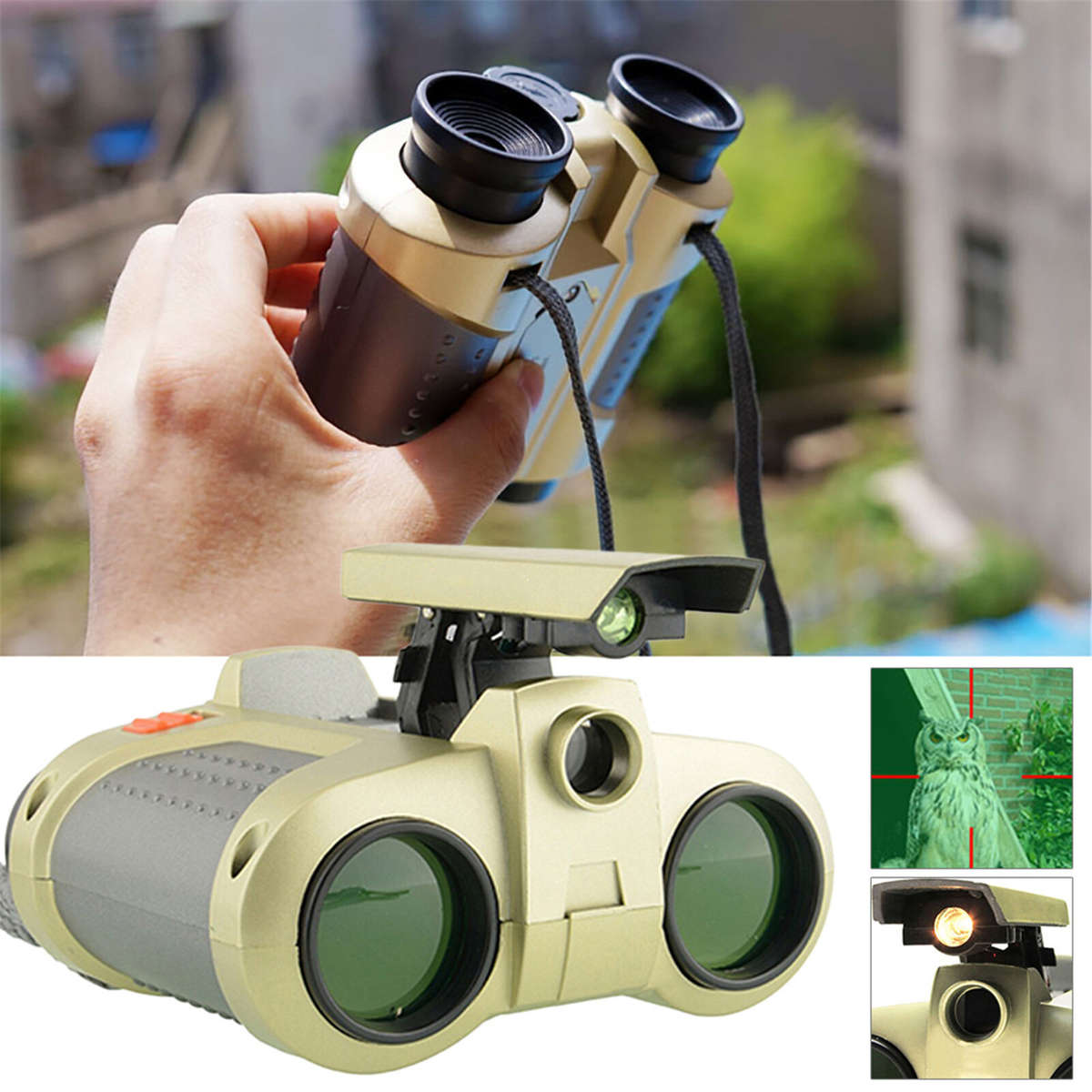 4x30 Pop-up Light Night Vision Binoculars for Children