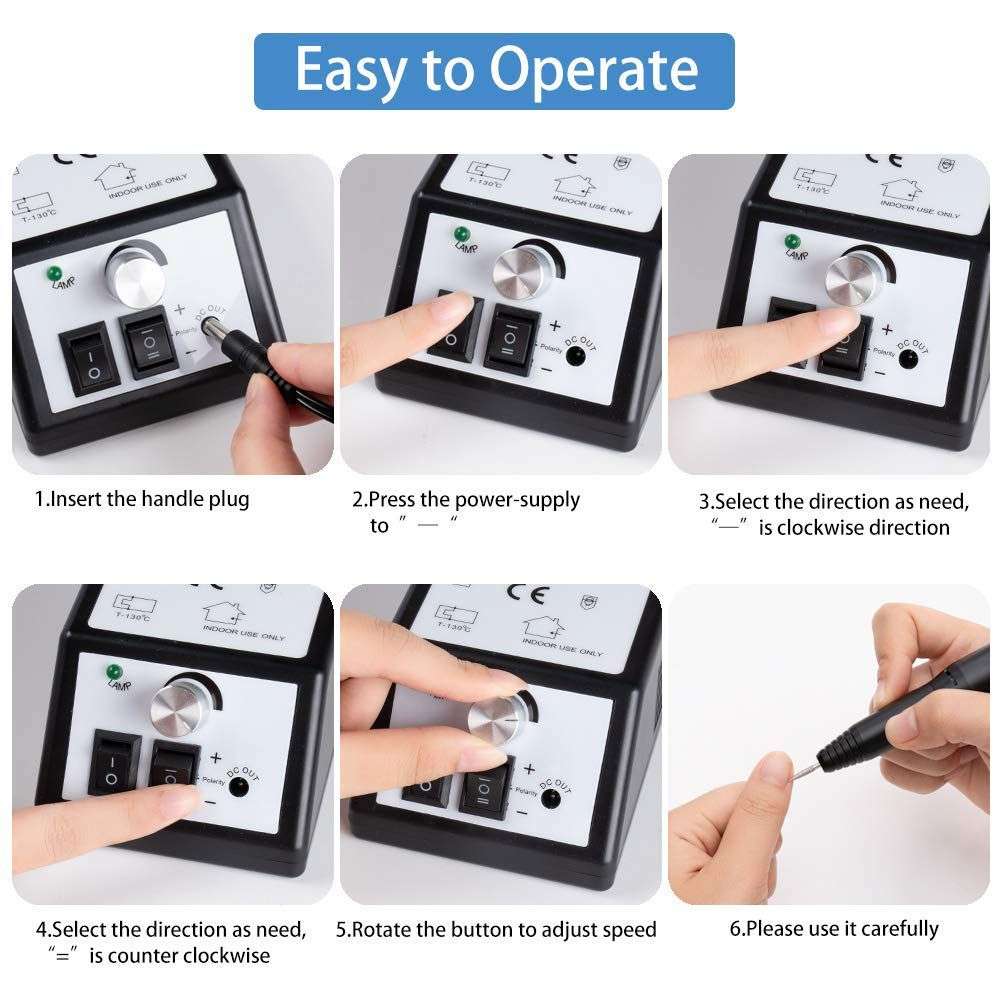 Professional Nail Art Salon Electric Manicure File Nail Drill Machine Kit Set