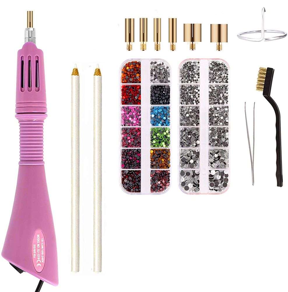 Rhinestone Hotfix Applicator DIY Rhinestone Applicator Clothes Diamond Sewing Hot Gun Tool Kit